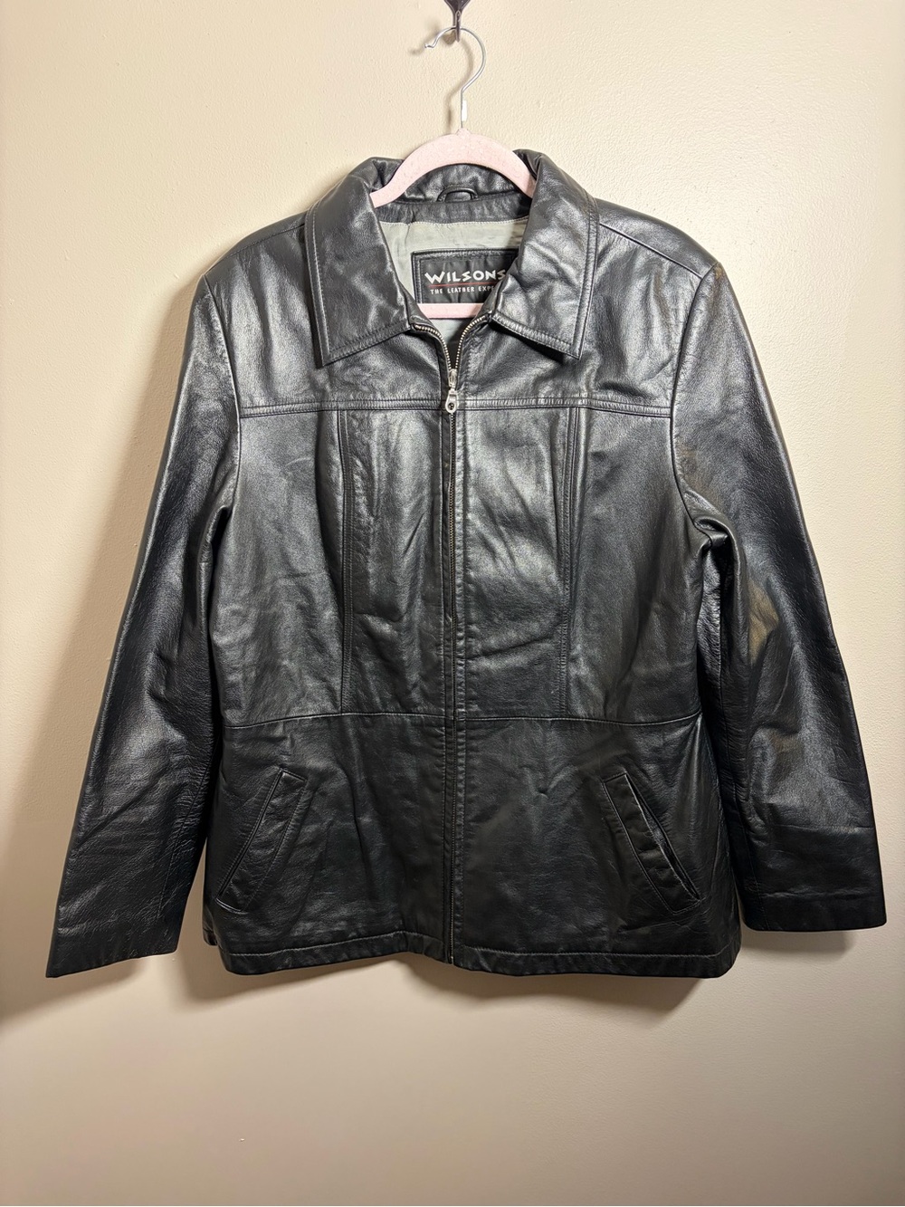 Wilsons Leather Women’s Black Leather Zip Jacket XL